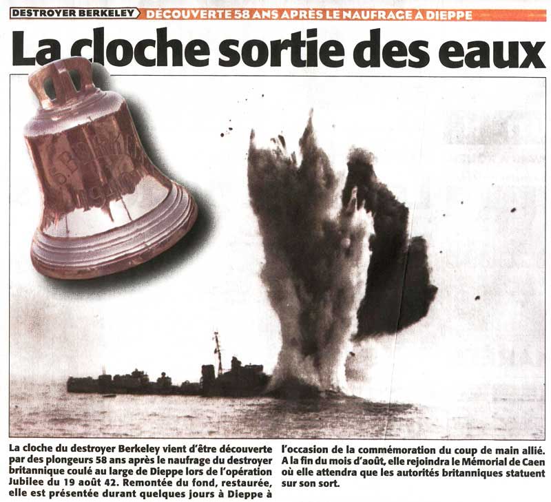 Titre article de presse : La cloche sortie des eaux