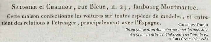 Annonce publicitaire de la maison Saussier-Charcot