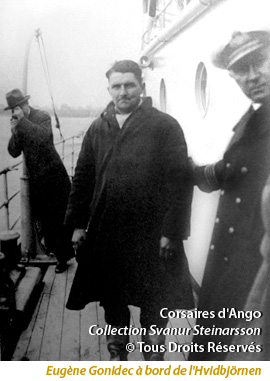 Eugène Gonidec à bord de l'aviso danois Hvidbjörnen